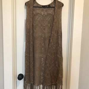 Knee Length Sleeveless Cardigan